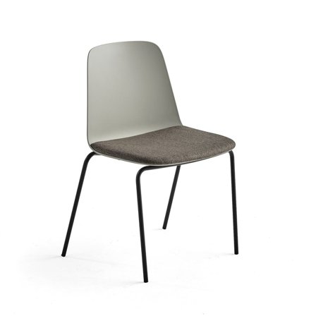 Stol, rette ben, grå/brun