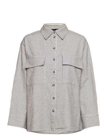 Over D Striped Shirt Tops Shirts Long-sleeved White Gina Tricot