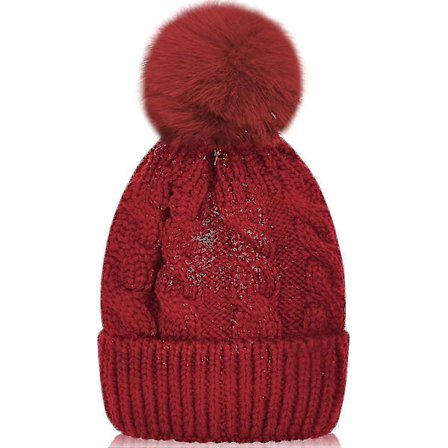 Lue med Pom-Pom for Barn - Slapp Kabelstrikket Småbarnslue Baby Skilue For G