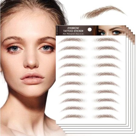 (Brun) 10 Ark Vattentäta Ögonbryns Tattoo-klistermärken (Stil 6)