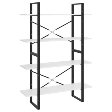 vidaXL Bokhylla 4 hyllplan vit 100x30x140 cm konstruerat trä Vit