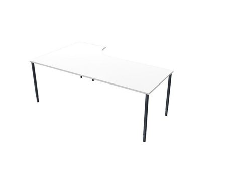 LANAB DESIGN Skrivbord Höger 200x120cm vitlaminat/svart - Lyreco - Kontorsmöbler och inredning - Bord och hurtsar - Skrivbord - Fasta