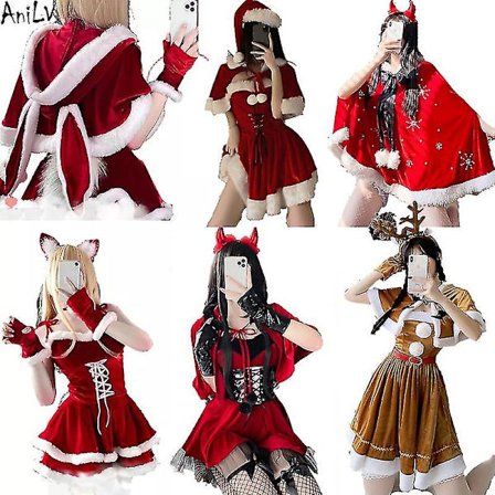 Julemand Serie Kostume Julefrokost Sne Elk Pige Rød Kjole Kappe Reb Uniform Pyjamas