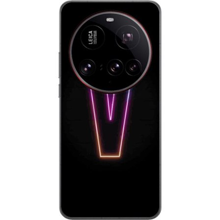 Kompatibelt Mobildeksel til Xiaomi Xiaomi 15 Ultra Neonbokstav V i fargegradert lys mot svart bakgrunn, minimalistisk design med tydelig glow og moder