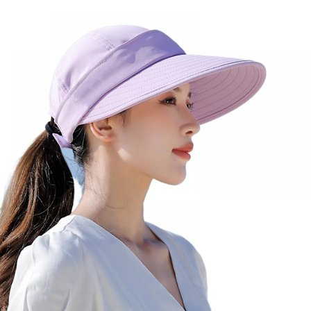 Hatt, Enkel Damhatt Upf 50+ Uv Solskydd Konvertibel Strand Solhatt, Bästa Mors Dag Present till Mamma och Fru (Lila)