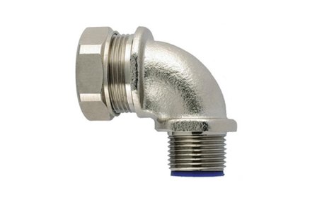 Hellermann Tyton 166-32400 Puristusliitin LTS-90FMC, 90°:n kulmassa Nimelliskoko Ø12 mm, M16, Asennustuotteet