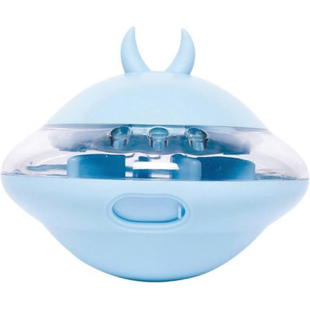 Interaktivt legetøj til hunde, flyvende tallerken af gummi med madudlevering, sjovt kæledyrs puslespil godbid feeder til små mellemstore hunde katte (