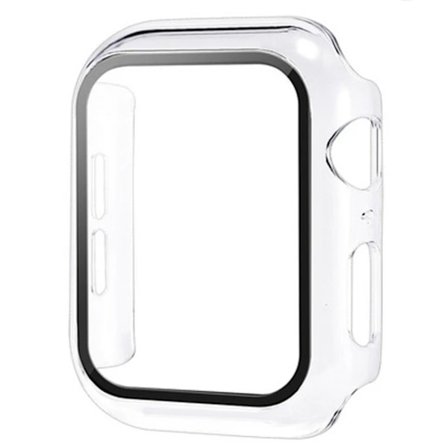 Härdat glas + fodral för Apple Watch 46 mm 44 mm 45 mm 41 mm 40 mm 42 mm skärmskydd för iWatch serie 10 9 8 7 6 SE 5 tillbehör