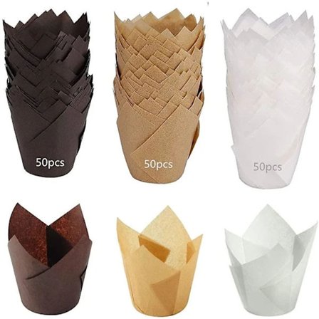 Cupcakeforme, Muffinpapir, 150 stk Tulip Bagepapir Kopper, Papir Muffin, Cupcake Bageforme Muffin Kopper, Cupcake Papir Kopper Til Muffins, Kage, Cu
