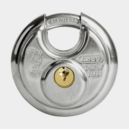 Hangslot ABUS 24IB/60 Diskus, met beugel in roestvrij staal, Ø8 mm, zilver