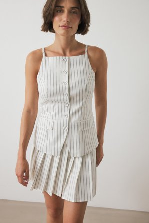 NA-KD Jupe courte plissée - Jupe plissée - Stripe - EU 32
