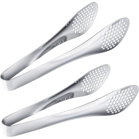 Ruostumattomasta teräksestä valmistettu ruokapihdinsarja 2 kpl 9 " Buffet Flip Flops Hopea