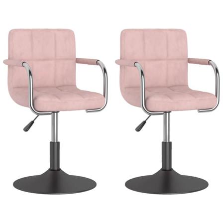 Vidaxl Snurrbara Matstolar 2 St Rosa Sammet Rosa