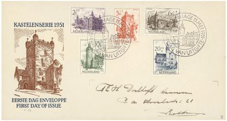 Holland 1951 - NVPH E5 - FDC - Med adresse