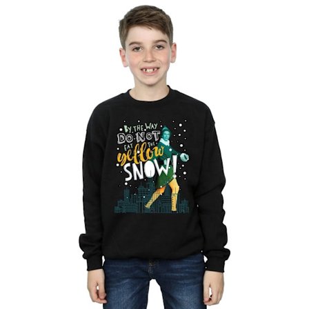 Elf Boys Yellow Snow Sweatshirt 5-6 År Svart