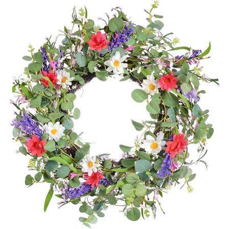 22 tommers dørkrans, vår-sommer kunstige kranser Eucalyptus Fl