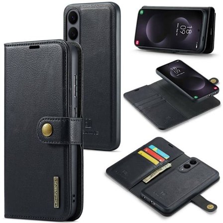 DG.MING Samsung Galaxy S25 Edge Wallet Cover - Black