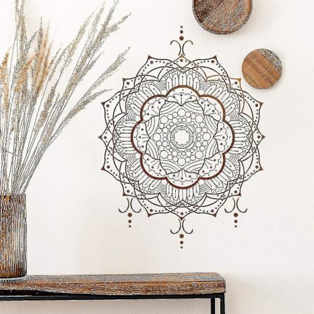 Mandala-seinätarra-tarrat Datura Buddha Irrotettava Taide Koti Sisustus Koti Koristelu