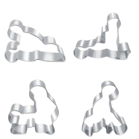 4 stk/sett Kakeform Sex Kjærlighet Voksenmønster Non-Stick Rustfritt Stål Kake Bakverk Kutter for Bakeri KAESI