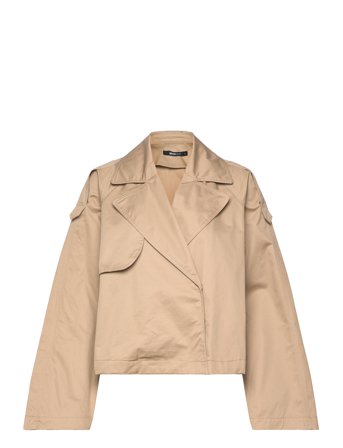 Gina Tricot Short Trench Coat - Beige - XL