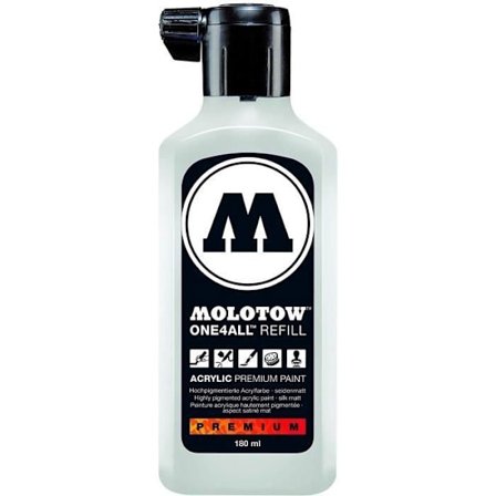 Maalitäyttö - Molotow - One4All - 180 ml - Signal White - Suuri peittokyky