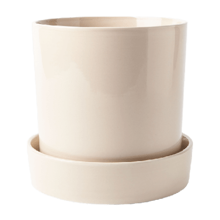Åhléns Home Kruka med fat TED 17,5 cm Dekoration Beige ONESIZE