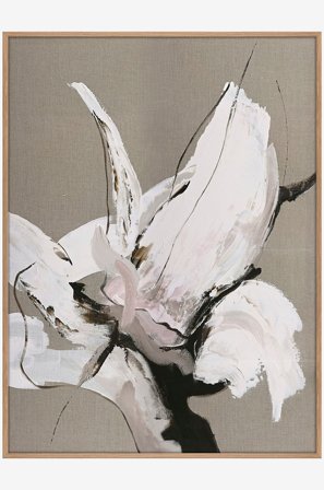 Malerifabrikken - Linmaleri / Madaire / 90x120 Cm / eik ramme - Hvit - Bilder & skilt - 90X120 - Fra Homeroom