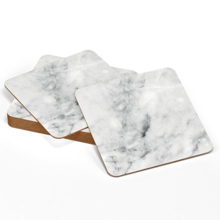 4-Pack - Glasunderlägg Marmor - Underlägg till Glas