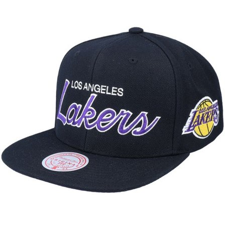 Mitchell & Ness - NBA Svart snapback Keps - Los Angeles Lakers Team Script 2.0 Black Snapback @ Hatstore