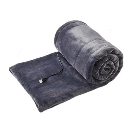 Elektrisk värmefilt med överhettningsskydd, tvättbar, 3 temperaturinställningar grå 100 x 80 cm Grå 100 X 80CM Grå 100 X 80CM