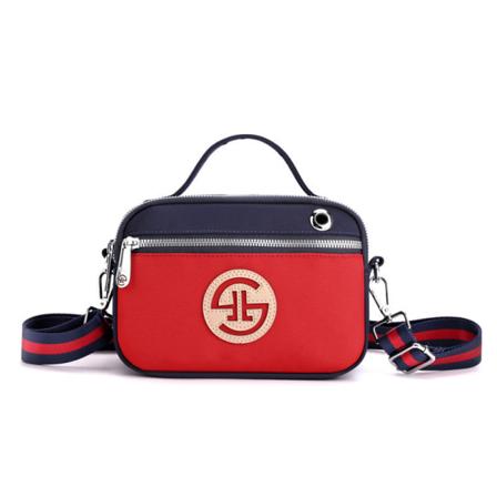 Kvinder Dame Håndtaske Enkel Nylon Oxford Kontrastfarve One Shoulder Crossbody Portable Red
