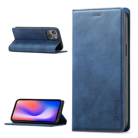 LC.Imeeke läder iPhone 13 fodral - Blå