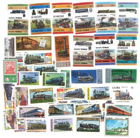 Tog - 50 forskellige frimærker - Postfrisk