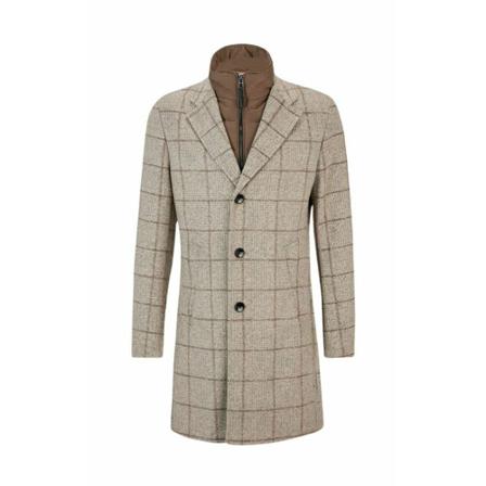 Hugo Boss, Single-Breasted Coats Grijs, Heren, Maat:L