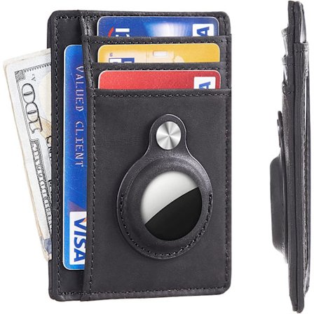 1 stk. Slank minimalistisk frontlomme Air Tag pung, RFID-blokerende kortholder pung med AirTag-holder