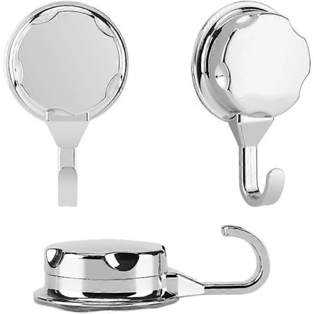 3-pakning Vakuum Sugekopp Krok Kraftig ABS Vegghenger Hjem Baderom Kjøkken for Håndkle Badekåpe og Loofah