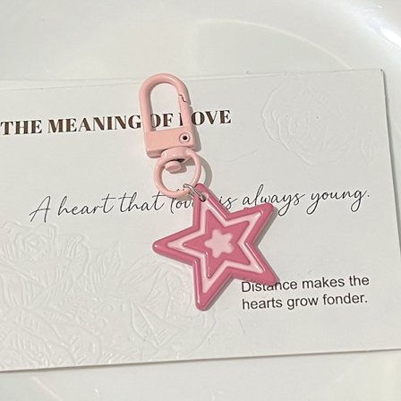 e Pentagram Pendant Keychain Girl Students Star Key Chain Backp