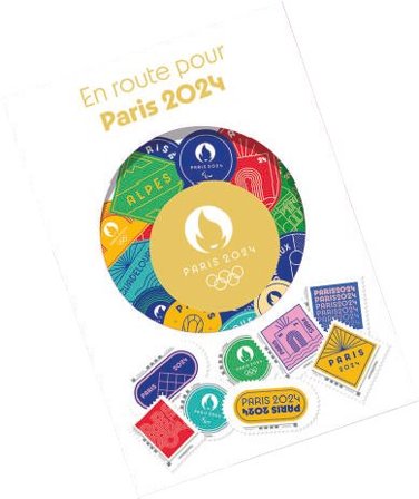 Frankrig - Olympiske Lege i Paris 2024: Fakkelstafetten - Postfrisk folder med 8 frimærker