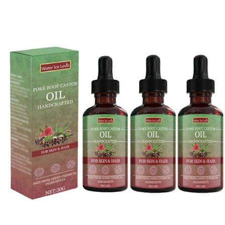 Ekologisk Poke Root Ricinolja, Naturlig Massageolja, Lugnande Lindring för Hud & Hårbotten & Led, Naturlig Ricinoljeessens för Hud- & Hårvård