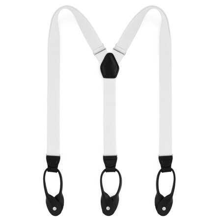 Slanke Hvide Seler m. Stropper til Knapper til mænd - Seler m. Stropper til knapper