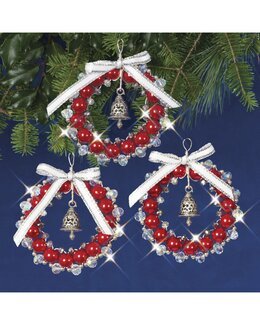 Bastelkit Weihnachtsbaumanhänger Weihnachtskrans 3-er Pack - Solid Oak Inc.