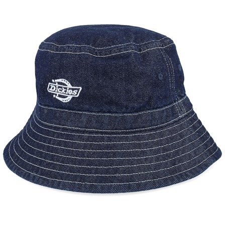 Dickies - Blå bucket Hat - Denim Rinsed Bucket @ Hatstore