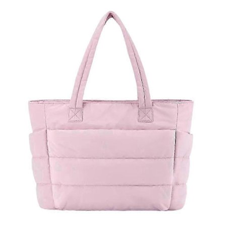 Lett, puffet tote bag, stoffveske for damer med rom, skulderveske
