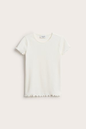 Kappahl | Kortärmad ribbad topp | Offwhite