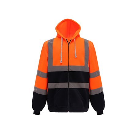 Yoko Herr Hoodie med Full Dragkedja XXL Orange/Marinblå
