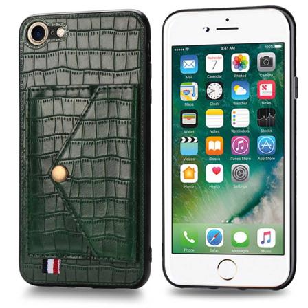 iPhone 7 - Effektfullt Skal med Korthållare Grön