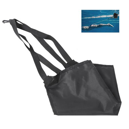 Svømmetræner Svømmetræningssele Modstandsbælte med Mesh Lomme Sort