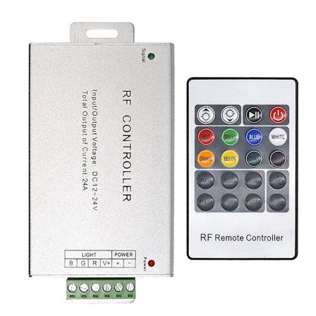 LED Controller 12-24V Lavtryk RF Farverig 20-Tast Fjernbetjening RGB Lysbjælke Dæmpningscontroller-WELLNGS
