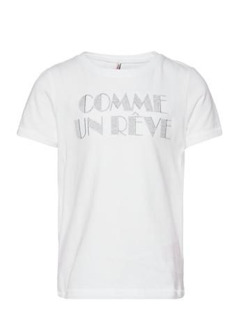 Kmgjenka Reg S/S Emb Top Box Jrs White Kids Only