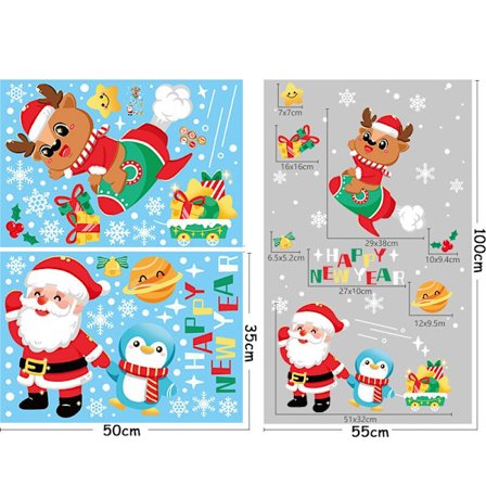 Glædelig Jul Vinduesklistermærker Julemand Juletræ Vægdekoration Klistermærker Glædelig Jul Til Hjemmet Nytår 2023 Klistermærke Noel